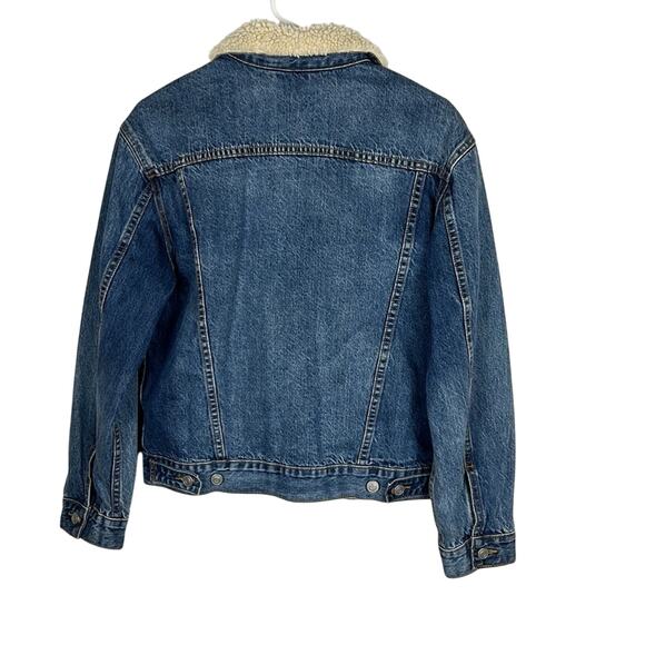 Victoria's Secret Unveil Jean Trucker Jacket Sherpa Collar Women's Size Medium - Picture 4 of 9